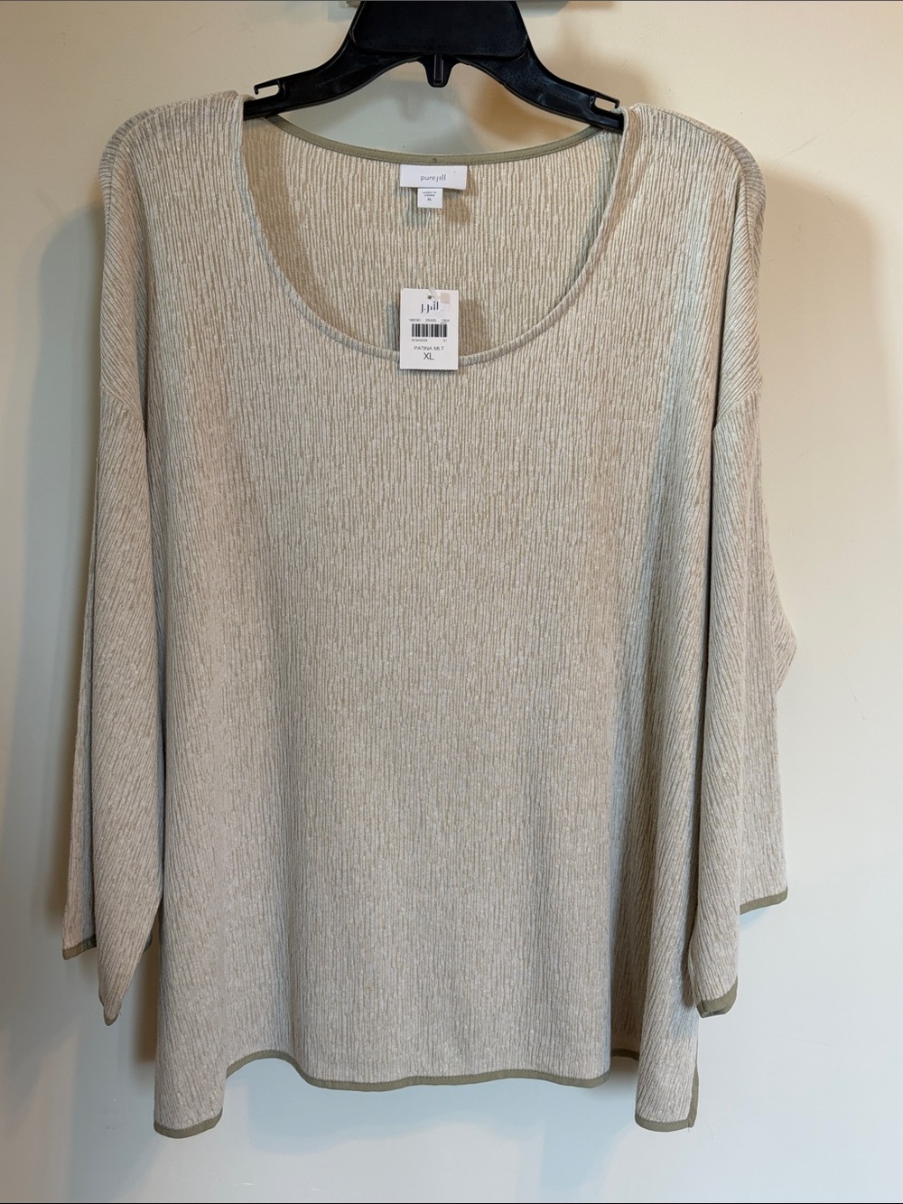 J.Jill Pure Jill Linen Blend Tunic Top XL Patina Multi Green Soft Drapey NWT